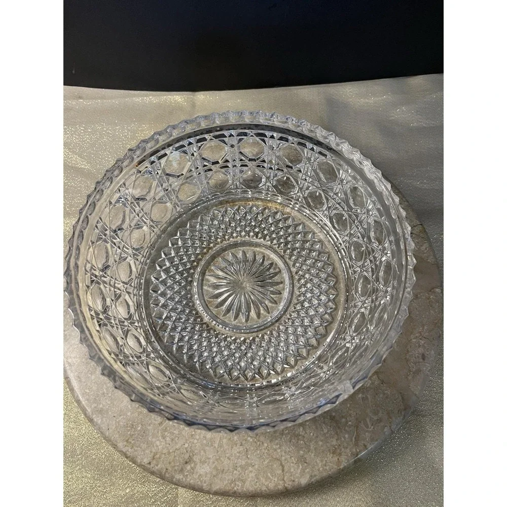 Beautiful Vintage Huta Irena Lead Crystal Bowl Hand Cut Fruit Dish Excellent